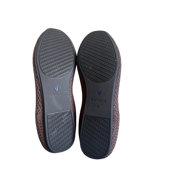 Rothy's Max Square Ballet Flats in Maple (Mocha Mousse Color) Micro Check Size 8 - Picture 5 of 7